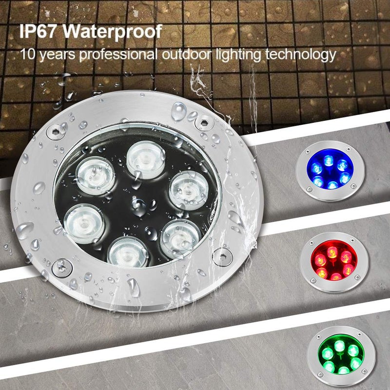RSN LED إضاءة المناظر الطبيعية LED RSN 18W RGB ضوء تحت الأرض IP65 مقاوم للماء 12V أضواء المناظر الطبيعية تحكم عن بعد لمدخل السيارة سطح الدرج حديقة أضواء خارجية - Image 5